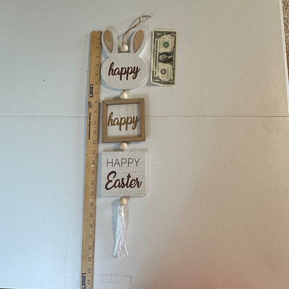 Happy Easter with Easter Bunny Hanging Wall Decor - HAPPY HAPPY HAPPY EASTER - Picture 3 of 11